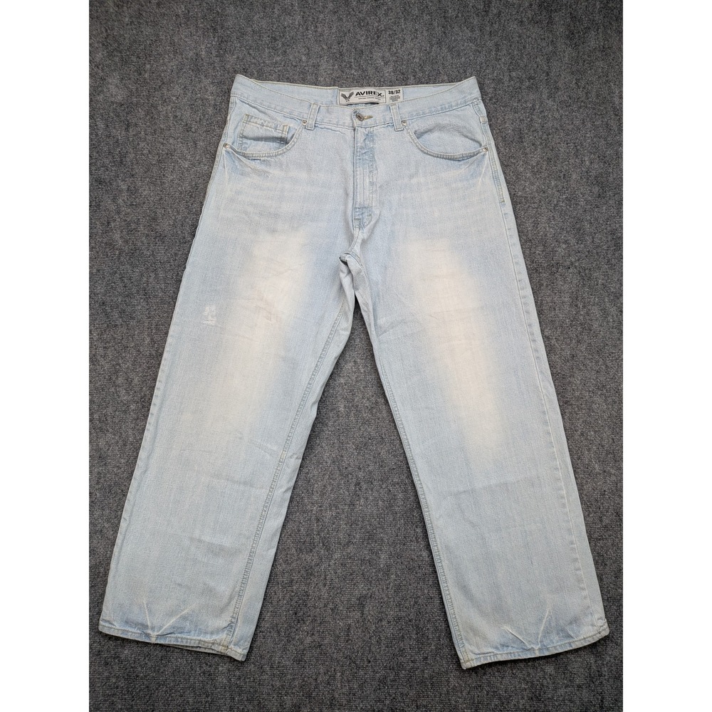 Avirex Jeans Mens 38x31 Relaxed Denim Casual Y2K Skater Streetwear Baggy Hip Hop